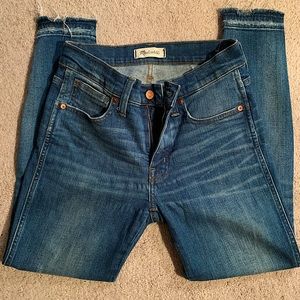 Madewell 9” high rise skinny jeans distressed